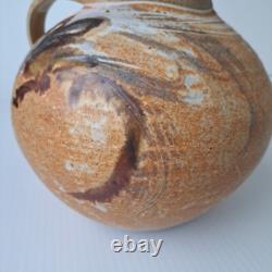 Vase en pierre de poterie artistique VTG Studio, pichet d'eau, signé par l'artiste, design unique.