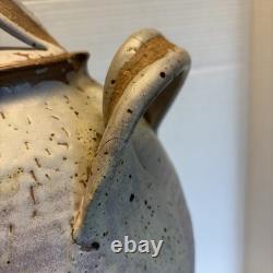 Vasque en grès VTG pour eau et vin 22 avec couvercle et robinet en bois fait à la main