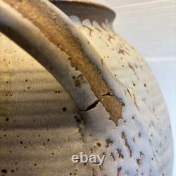 Vasque en grès VTG pour eau et vin 22 avec couvercle et robinet en bois fait à la main