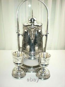 Victorian Aesthetic Pair Point Quadruple Plate Ice Water Tipper Pichet Stand