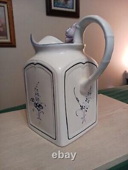 Villeroy & Boch VIEUX LUXEMBOURG CHARM Carafe d'eau carrée blanche et bleue