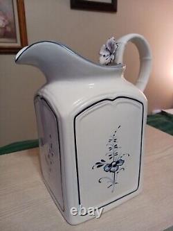 Villeroy & Boch VIEUX LUXEMBOURG CHARM Carafe d'eau carrée blanche et bleue