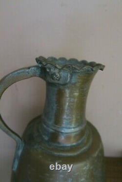 Vintage / Antique Arabe Fait Main Hammered Copper Water Pitcher Ewer Jug 14