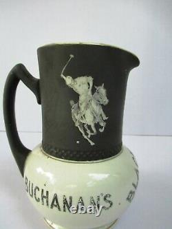 Vintage Buchanans Polo Player Pub Jug Black And White Water Pitcher Advertisef