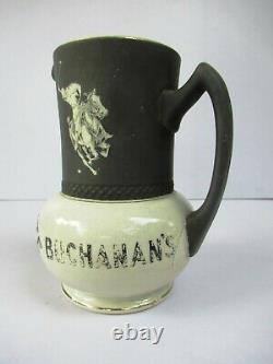 Vintage Buchanans Polo Player Pub Jug Black And White Water Pitcher Advertisef