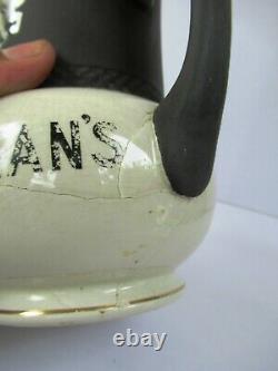 Vintage Buchanans Polo Player Pub Jug Black And White Water Pitcher Advertisef