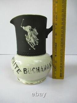 Vintage Buchanans Polo Player Pub Jug Black And White Water Pitcher Advertisef