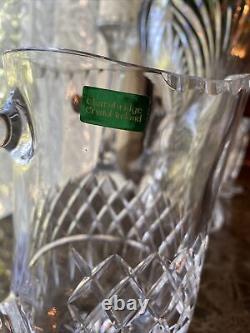 Vintage Clarenbridge Irish Crystal 24% Pitcher D'eau En Cristal De Plomb /jug Erin