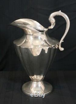 Vintage Feisa Mexicaine En Argent Sterling Pitcher Énorme D'eau / Jug 11 1/2 Grand