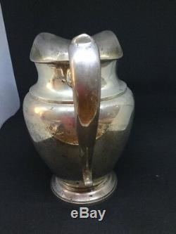 Vintage Preisner En Argent Sterling Grande Cruche D'eau Pot Carafe 9 Grand Domaine