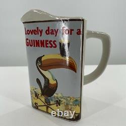 Vintage Toucan Water Pitcher Jug Lovely Day Pour Une Guinness 800ml Rare Stout