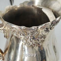 Wallace Baroque Water Pitcher Silverplate 267 Footed Floral 10 Tall