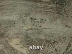 Wallace Sterling Argent Pitcher D'eau #201 4 1/2 Pint 613g Avec Mono