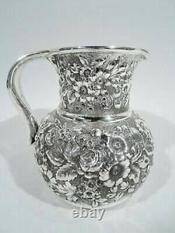 Whiting Water Pitcher 1329n Antique Repousse American Sterling Silver