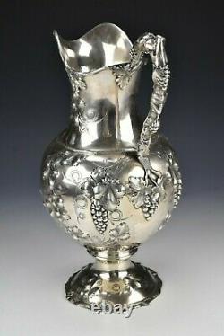 William Gale - Son American Coin Silver Water Jug Grapevine Pattern