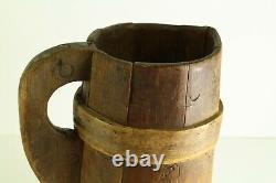 =antique 1800's Staved Wood Water Jug Grand Pitcher Nord Allemagne / Scandinave